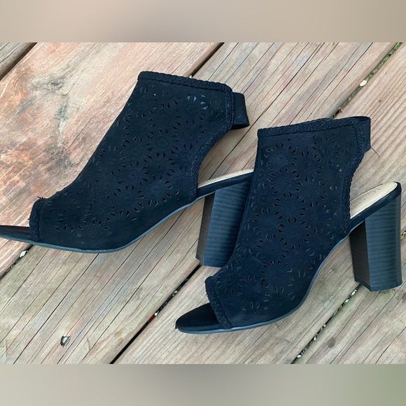 LC Lauren Conrad peep toe bootie w/ ankle strap. 4in block heel Sz 9 - Picture 3 of 10